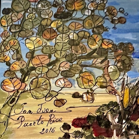 Hand Painted Beach Portrait from Purto Rico - Picture 4 of 5